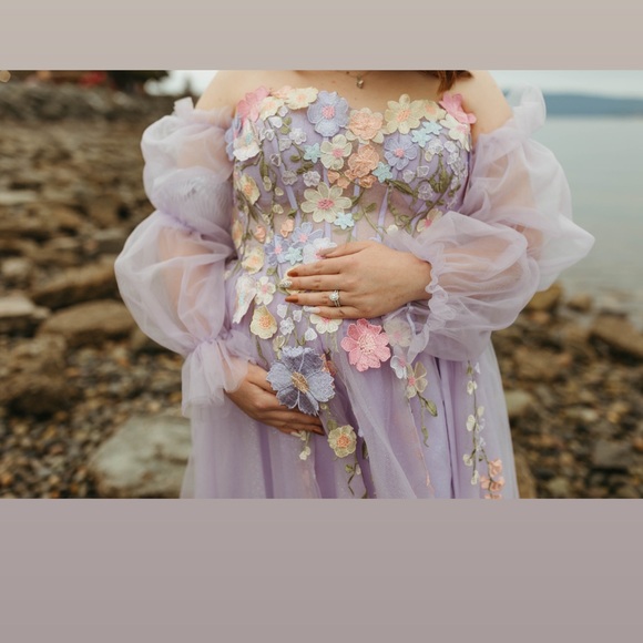 SOLD! Embellished Gown (worn for maternity) enchanted theme - Picture 4 of 5